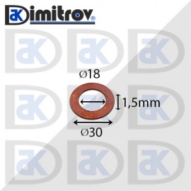 Дифтунга Ø 18 х Ø 30 х 1,5 mm медна